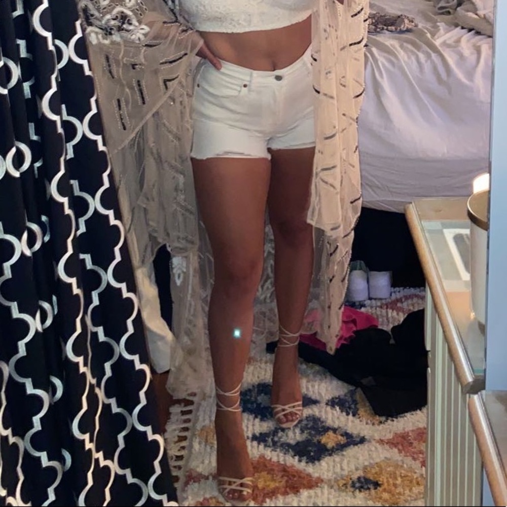 Levi High Rise Shorts with some rips